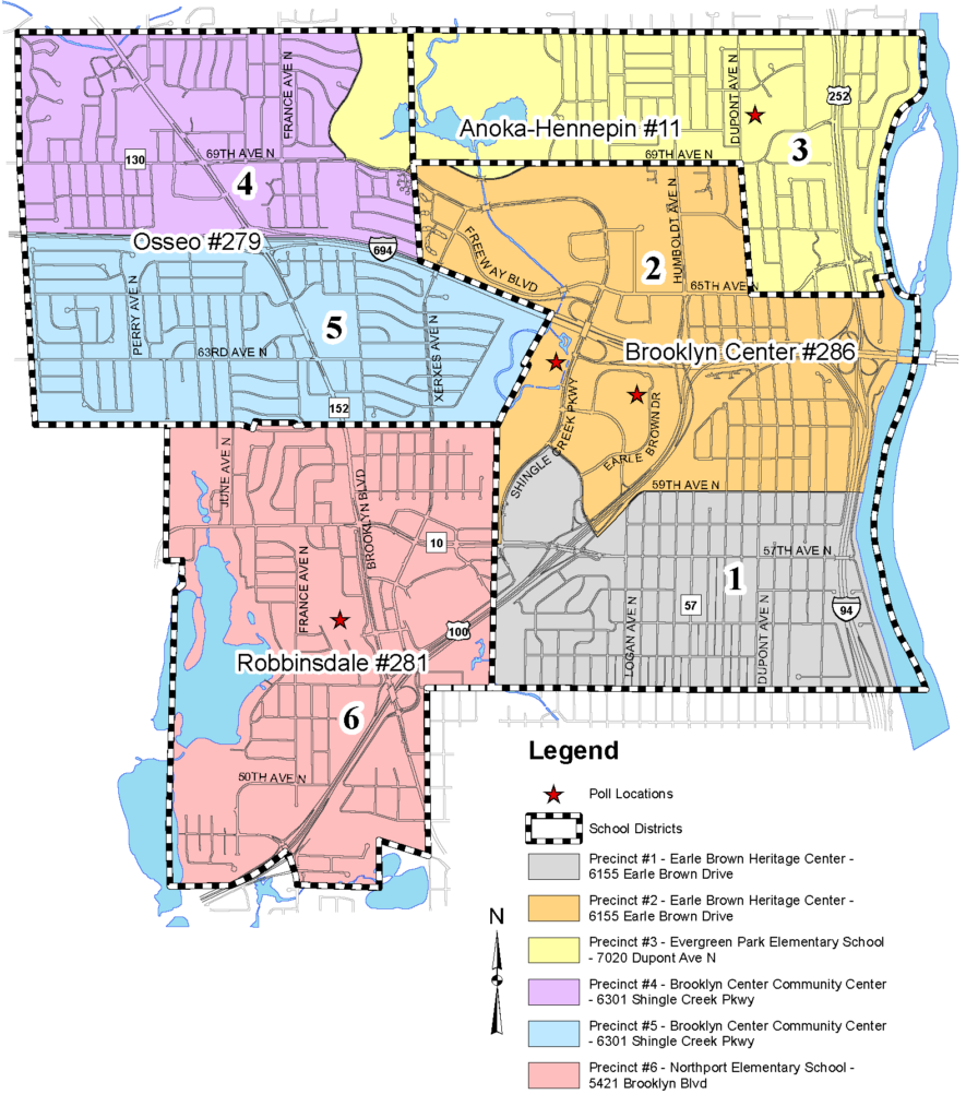 Brooklyn Center precinct map and polling locations